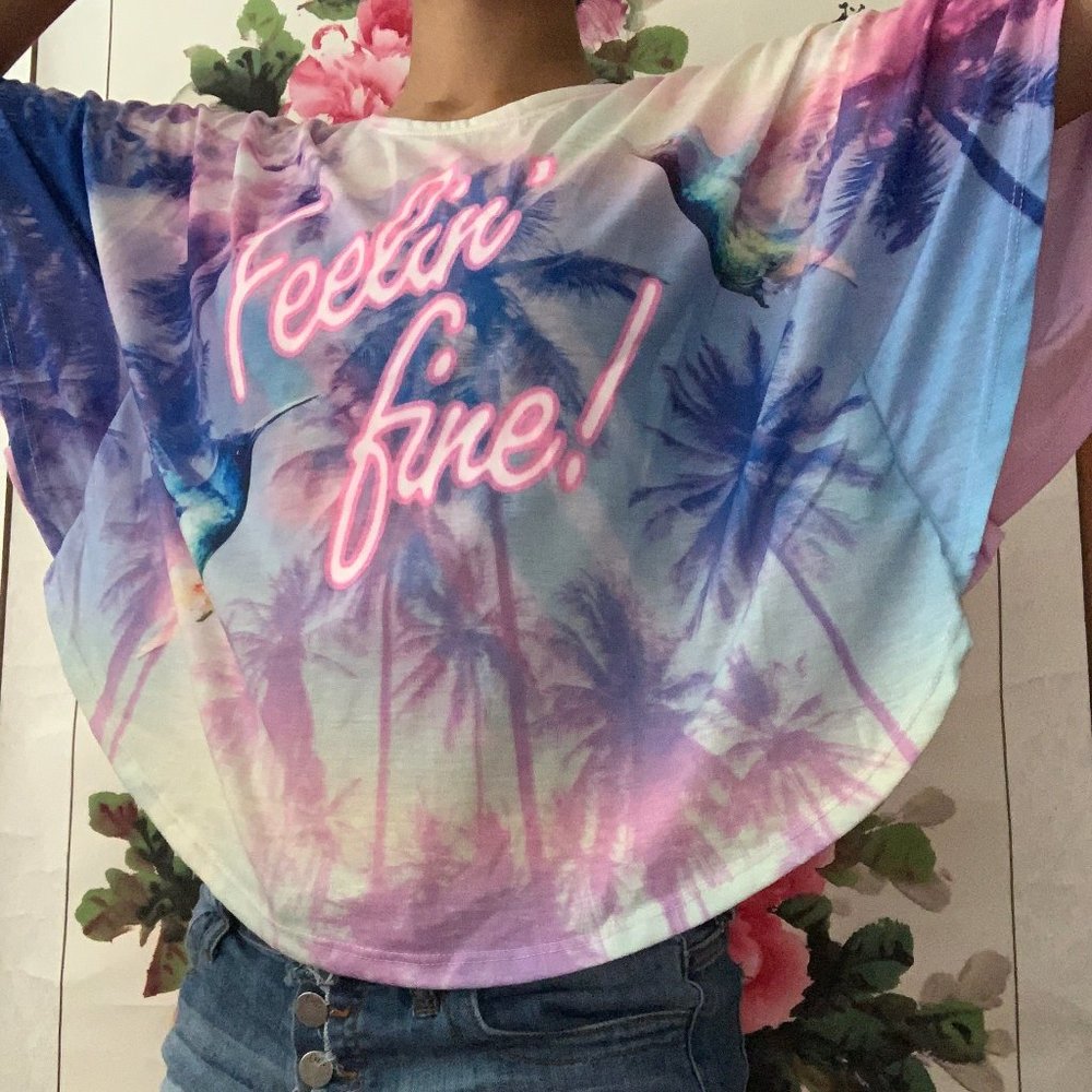 H&M Tropical Batwing shirt